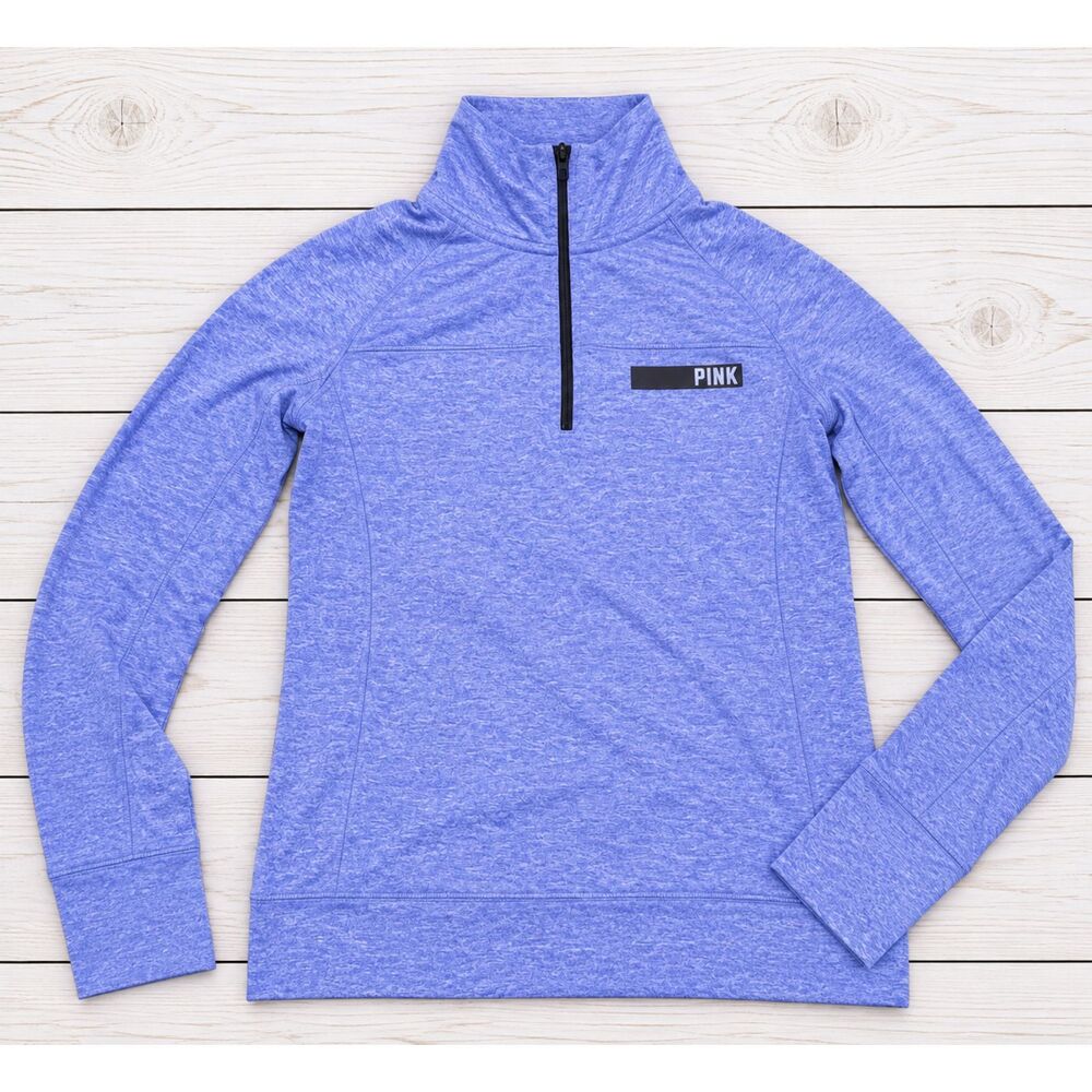 Victoria's Secret PINK Quarter Zip Athletic Pullover Thumbholes Workout XS 3048